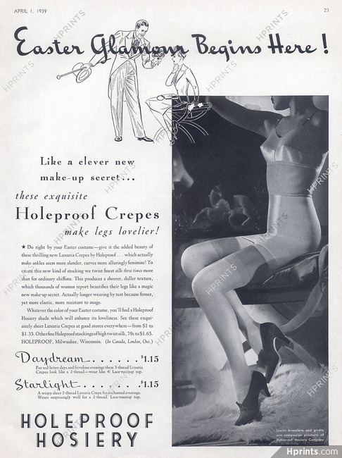 Holeproof (Hosiery, Stockings) 1939 Girdle, Bra