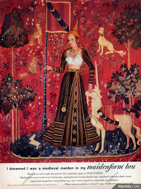 Maidenform (Brassiere) 1959 Medieval Decoratives arts