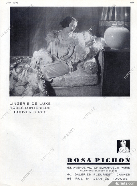 Rosa Pichon (Lingerie de Luxe) 1929 Photo Manuel Frères