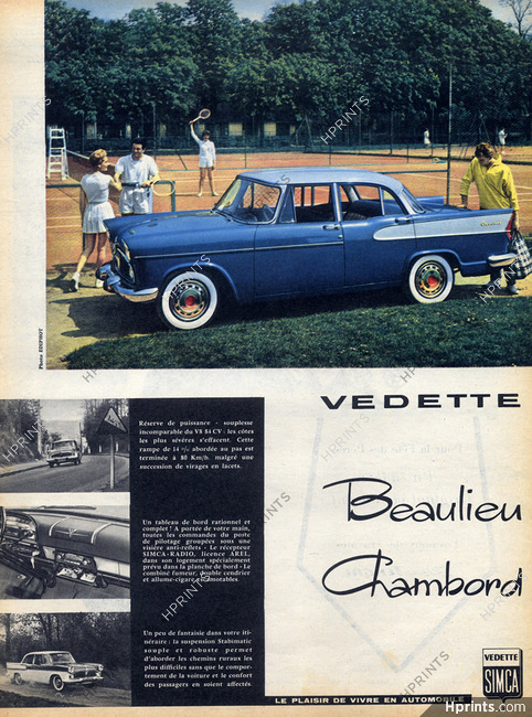 Simca (Cars) 1958 Vedette, Beaulieu, Chambord