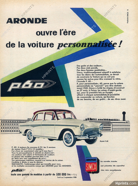 Simca (Cars) 1958 Aronde P 60