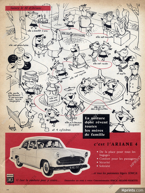 Simca (Cars) 1959 Ariane, Comic Strip Hervé