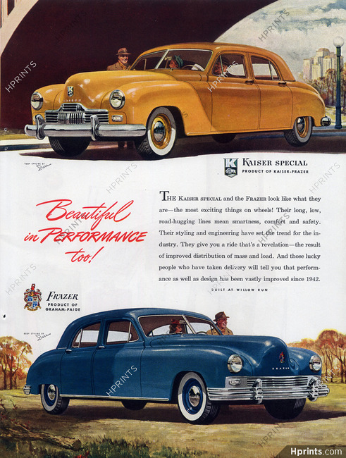 Frazer (Cars) & Kaiser Special (Product of Kaiser-Frazer) 1946 Built at Willow Run