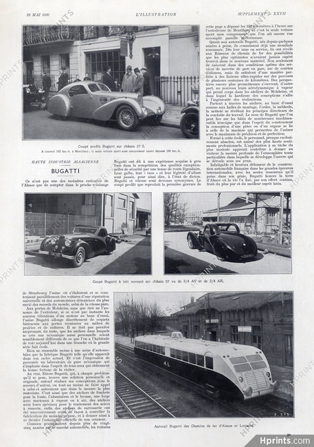 Bugatti, 1936 - Cars Haute Industrie Alsacienne, Document