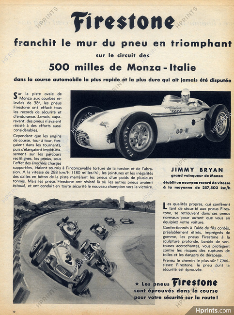 Firestone (Tyres) 1957Jimmy Bryan, Racing Driver, Monza