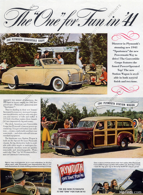 Plymouth (Cars) 1940 Convertible Coupe, Station Wagon