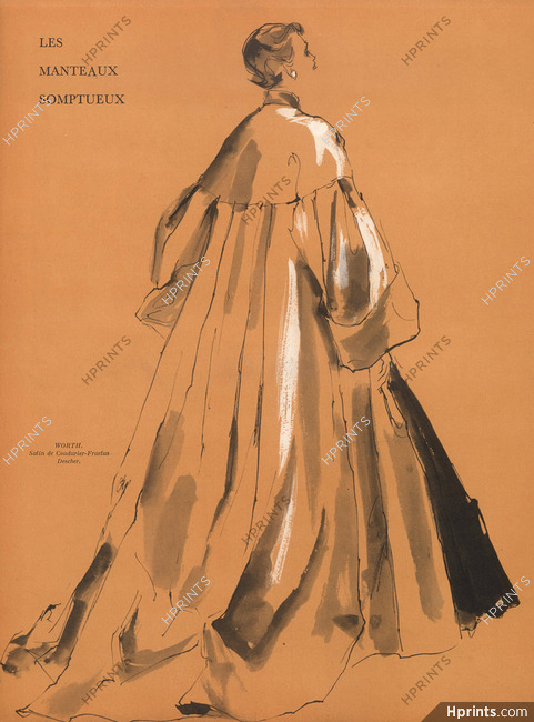 Worth (Couture) 1952 Evening Coat, Pierre Simon