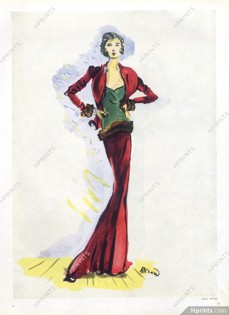 Jean Patou 1937 Christian Bérard, Evening Gown