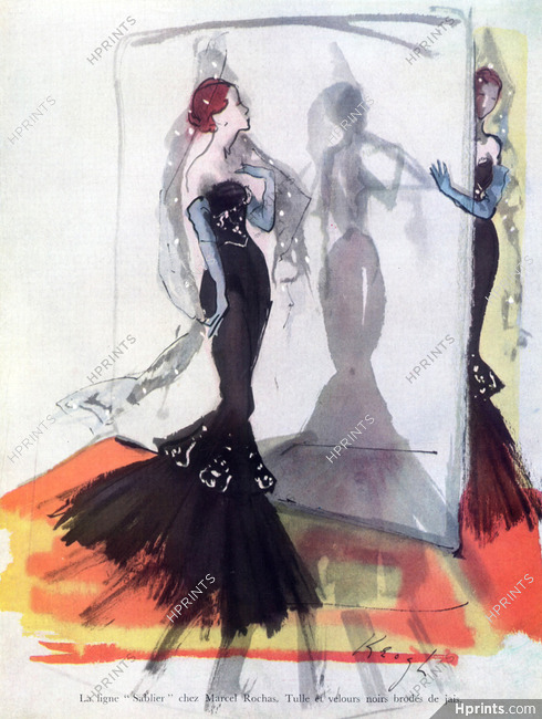 Marcel Rochas 1948 Ligne Sablier Evening Gown, Tom Keogh