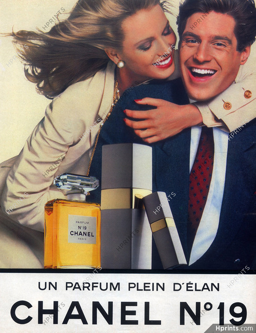 1974 Sexy Woman in Pink & Pearls photo Chanel No 19 Perfume vintage  print ad