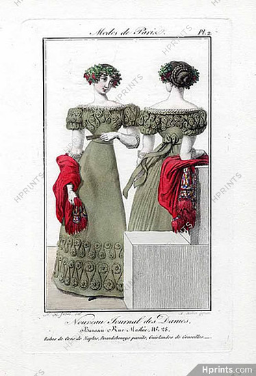 Nouveau Journal des Dames 1821 Modes de Paris N°2, N.H. Jacob, A. Hubert Lefèvre
