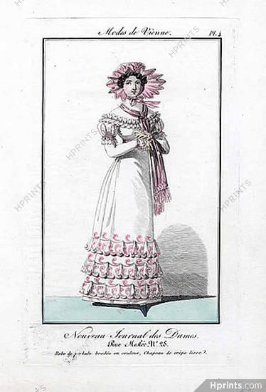 Nouveau Journal des Dames 1821 Modes de Vienne N°4