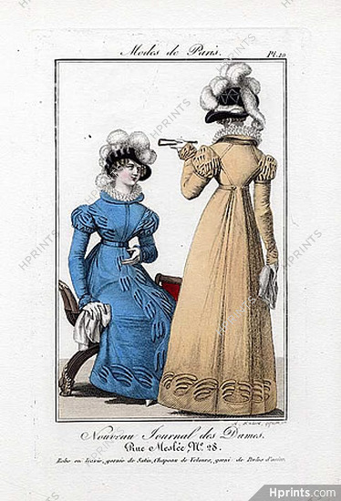 Nouveau Journal des Dames 1821 Modes de Paris N°10, A. Hubert Lefèvre
