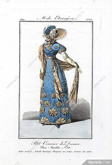 Petit Courrier des Dames 1822 Mode Etrangère N°23, Julie Ribault