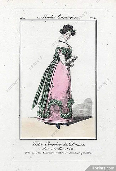 Petit Courrier des Dames 1822 Mode Etrangère N°30, Julie Ribault
