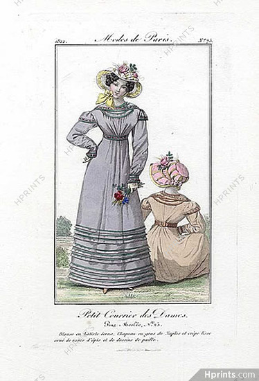 Petit Courrier des Dames 1822 Modes de Paris N°75, Julie Ribault