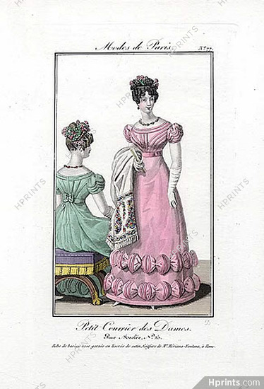 Petit Courrier des Dames 1822 Modes de Paris N°77, Julie Ribault, Delvaux