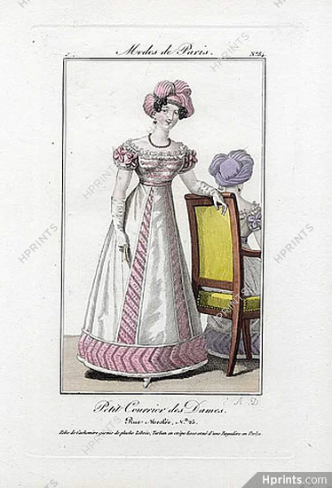 Petit Courrier des Dames 1822 Modes de Paris N°84, Julie Ribault, Delvaux