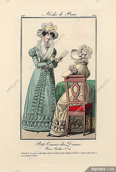 Petit Courrier des Dames 1823 Modes de Paris N°121, Julie Ribault
