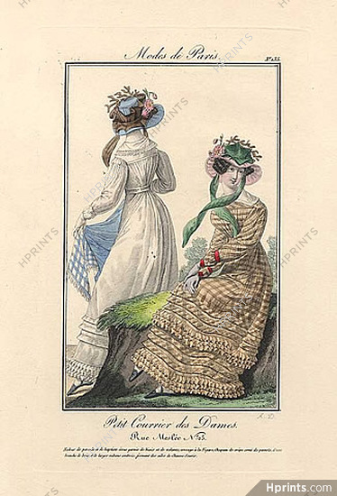 Petit Courrier des Dames 1823 Modes de Paris N°135, Julie Ribault, Delvaux