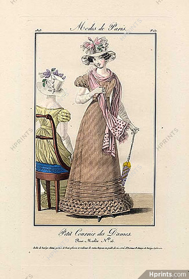 Petit Courrier des Dames 1823 Modes de Paris N°137, Julie Ribault
