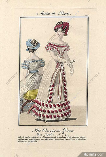 Petit Courrier des Dames 1823 Modes de Paris N°172, Julie Ribault