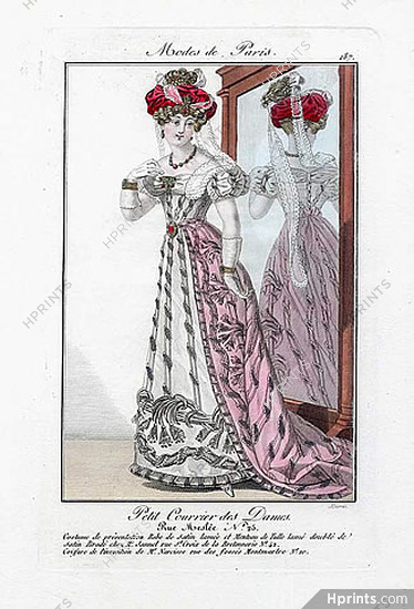 Petit Courrier des Dames 1823 Modes de Paris N°187, Julie Ribault, Barrau