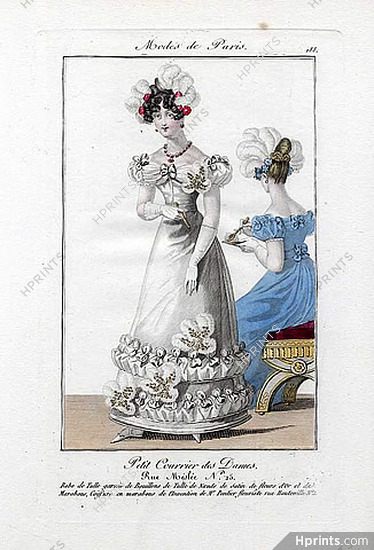Petit Courrier des Dames 1823 Modes de Paris N°188, Julie Ribault