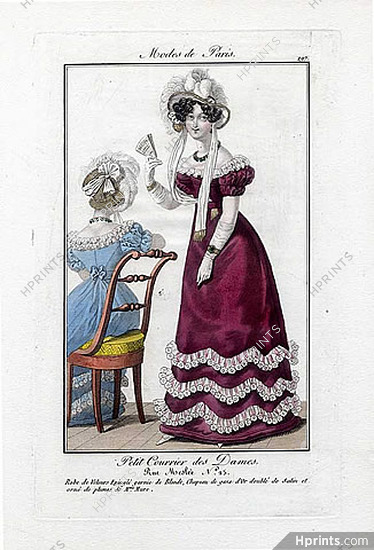 Petit Courrier des Dames 1823 Modes de Paris N°197, Julie Ribault