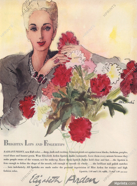 Elizabeth Arden (Cosmetics) 1943 René Bouché, Lipstick