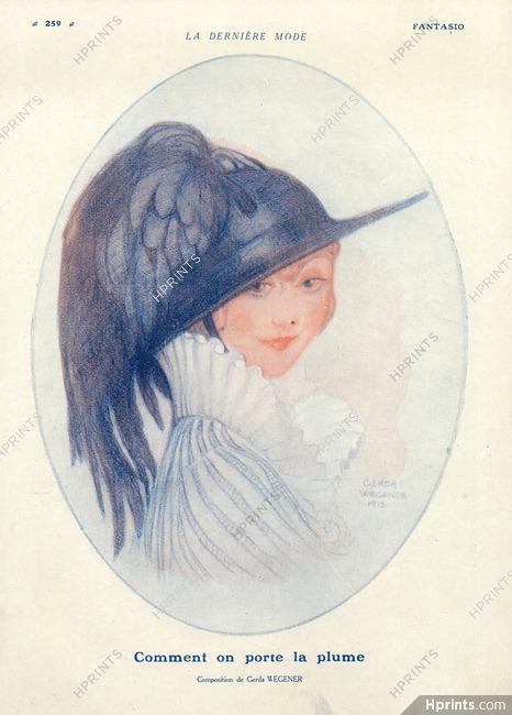 Gerda Wegener 1915 Feather Hat,The last Fashion