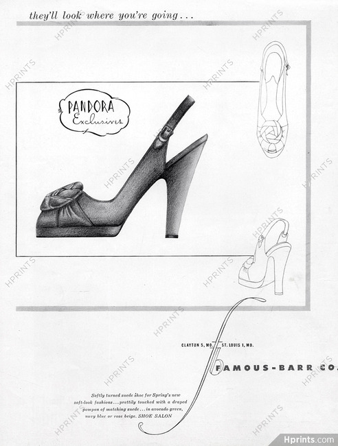 Pandora (Shoes) 1949 Famous-Barr Co