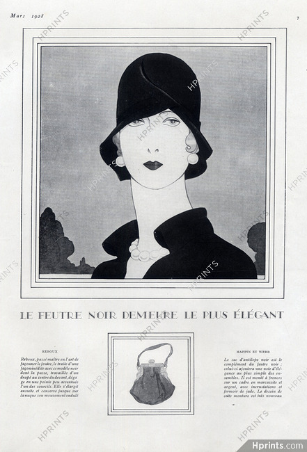 Caroline Reboux (Millinery) 1928 Handbag of Mappin & Webb