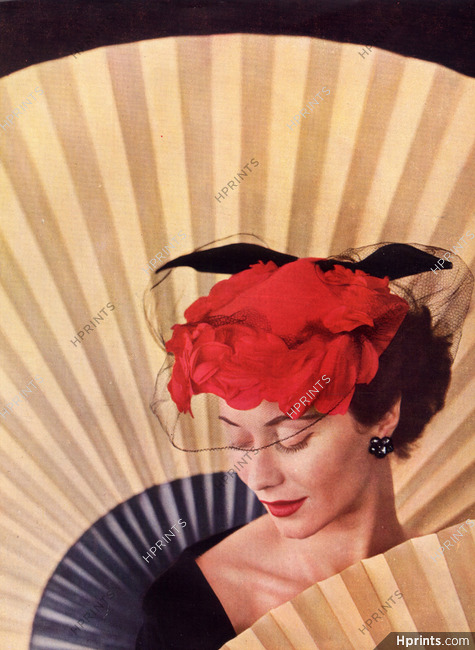 Rose Valois (Millinery) 1952 Fashion Photography Hat, Philippe Pottier