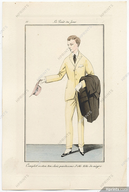 Le Goût du Jour 1920 N°11 Maurice Taquoy Man's Suit Pochoir