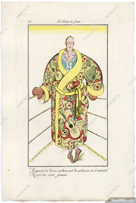 Le Goût du Jour 1920 N°32 Peignoir de boxe, Pochoir, Boxing Dressing Gown