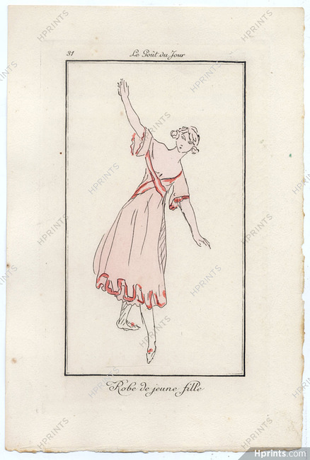 Le Goût du Jour 1920 N°31 Girl's Dress Pochoir