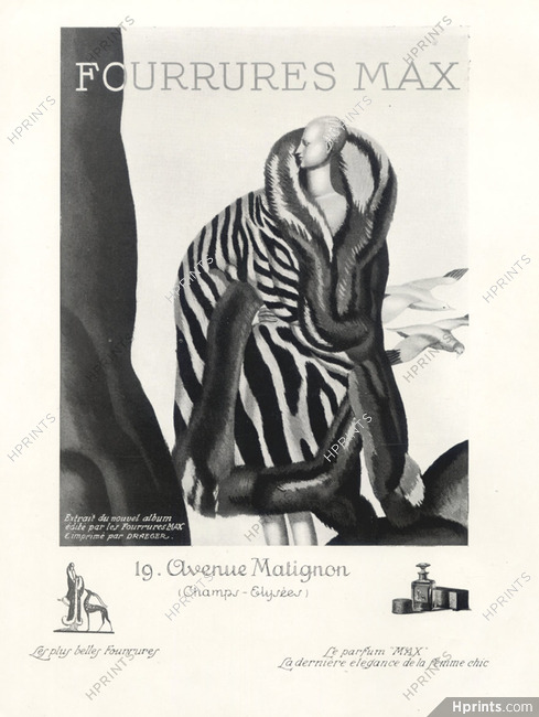 Fourrures Max 1927 Max Perfume, Jean Dupas, Art Deco