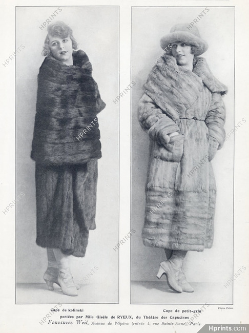 Weil (Fur Clothing) 1919 Gisèle de Ryeux, Photo Talma