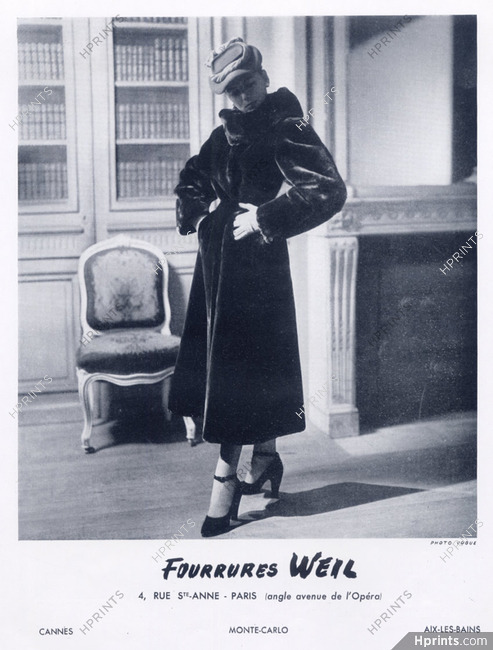 Weil (Fur Clothing) 1948 Fashion Photography