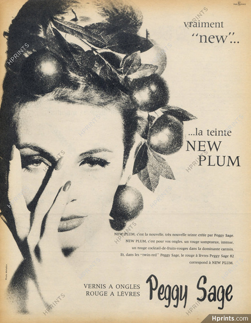 Peggy Sage (Cosmetics) 1961 Lipstick, Nail Polish, Photo Moisdon