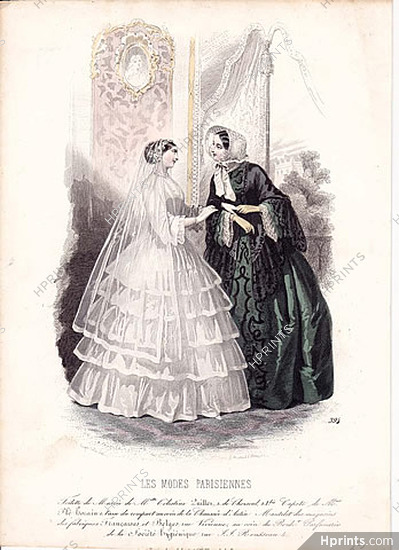 Les Modes Parisiennes 1850 N°394 wedding dress