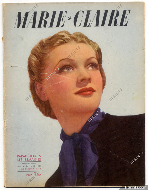 Marie Claire 1937 N°4 Wedding Dress Chanel Molyneux