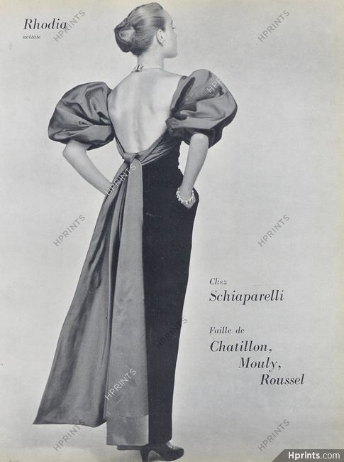 Schiaparelli 1952 backless Evening Gown