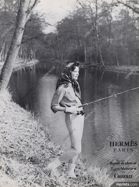 Hermes (Couture) 1959 Blouson de pêche en velours, Cosserat