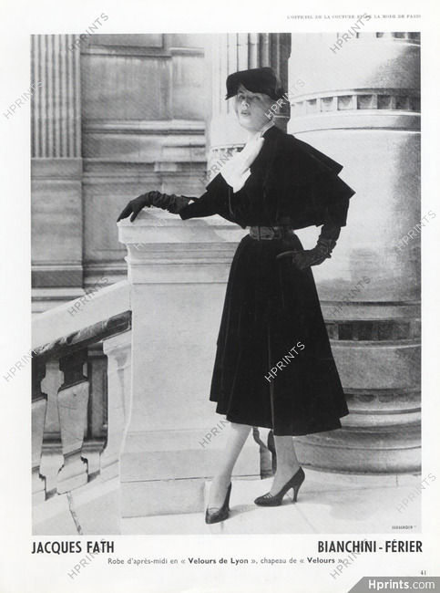 Jacques Fath (Couture) 1951 Photo Seeberger, Bianchini Férier