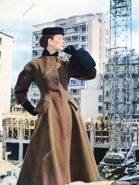 Jacques Fath (Couture) 1954 Coat Fashion Photography