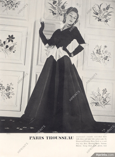 Balenciaga (Couture) 1939 Black Faille Dress and Jacket, Photo Schall