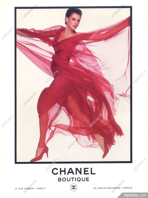 Chanel Boutique 1985 Inès de la Fressange, Red Evening Gown