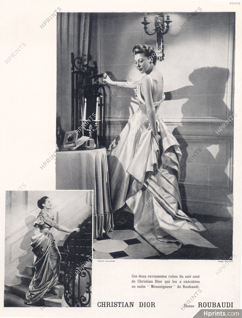 Christian Dior (Couture) 1948 Photo Kalinine, Roubaudi